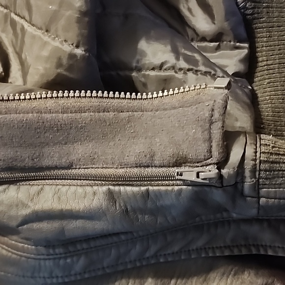 First Wave faux leather bomber jacket coat Size 6/7 - Picture 13 of 13